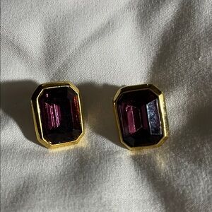 Vintage Elegant Gold and Purple Earrings